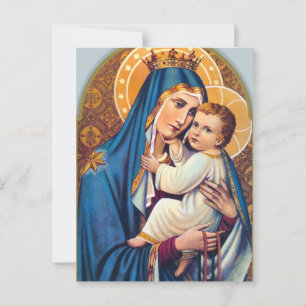 Carte Postale Vierge Marie Jésus Messe catholique Offrande
