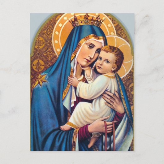Carte Postale Vierge Marie Jésus Messe catholique Offre (Devant)