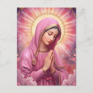 Carte Postale Vierge Marie priant Noël
