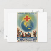 Carte Postale Vieux Advert Grèce Croix Rouge grecque (Devant / Derrière)