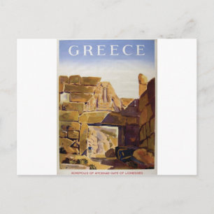Carte Postale Vieux Advert Grèce Mycenae Porte Des Lionesses