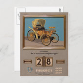 Carte Postale Vieux Advert Grèce Peugeot (Devant / Derrière)