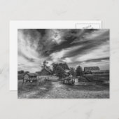 Carte postale Vieux Agritourisme noir et blanc (Devant / Derrière)