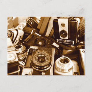 Carte Postale Vieux appareils photo à l'épicerie