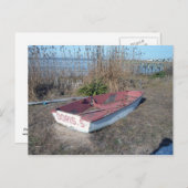 Carte Postale Vieux bateau de rangée rustique (Devant / Derrière)