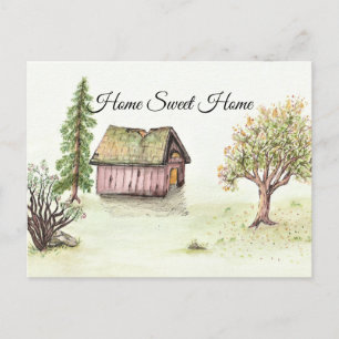 Carte Postale Vieux Cabine (Aquarelle Home Sweet Home Collection