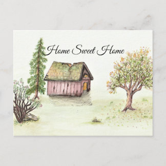 Carte Postale Vieux Cabine (Aquarelle Home Sweet Home Collection