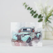 Carte Postale Vieux camion rouillé Vintage (Debout devant)