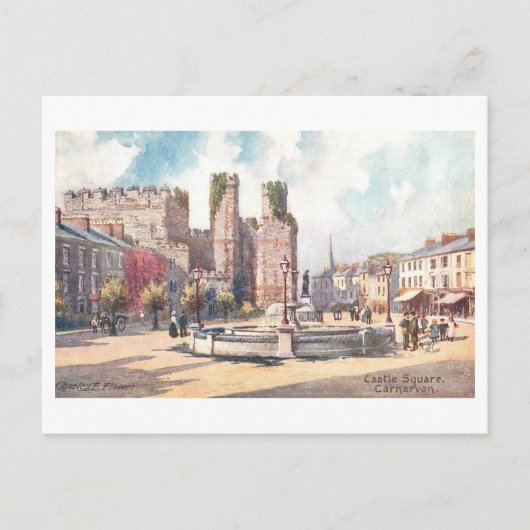 Carte Postale Vieux Castle Square à Carnarvon (Devant)