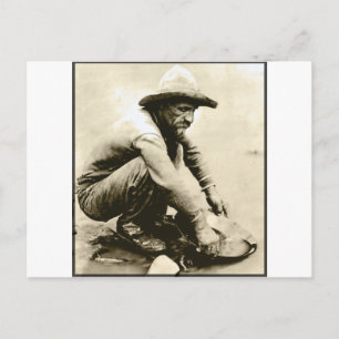 Carte Postale Vieux chercheur d'or western prospecteur