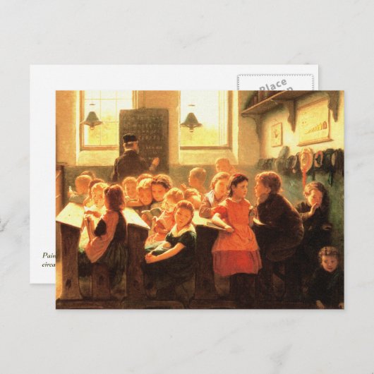 Carte postale Vieux Classroom Peinture Art (Devant / Derrière)