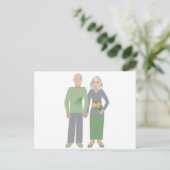 Carte Postale Vieux couple amoureux (Debout devant)
