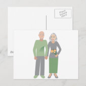 Carte Postale Vieux couple amoureux (Devant / Derrière)