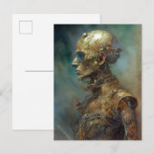 Carte Postale Vieux Cyborg Futuriste Science Fiction (Devant / Derrière)