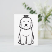 Carte Postale Vieux dessin de chien bergère anglais (Debout devant)