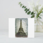 Carte Postale Vieux effet photo Tour Eiffel Paris (Debout devant)