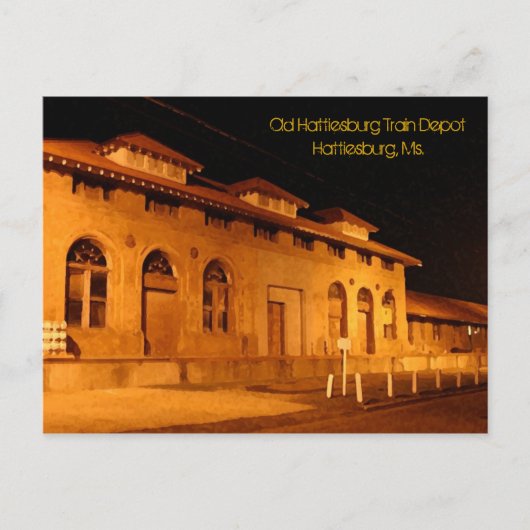 Carte postale Vieux Hattiesburg Train Depot Hattie (Devant)