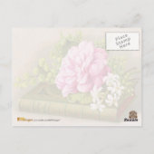 Carte Postale Vieux livre d'anniversaire avec fleurs roses (Dos)