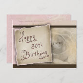 Carte Postale Vieux mode 80e anniversaire Salutations (Devant / Derrière)