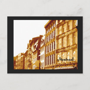 carte postale Vieux Montréal sépia photo scène de