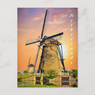 Carte Postale Vieux moulin à vent à Pays-Bas pour tous Jigsaw Pu