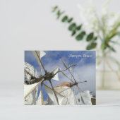 Carte Postale Vieux moulins à vent Olympos Karpathos, Grèce avec (Debout devant)