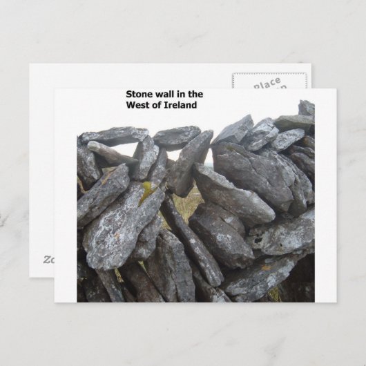Carte Postale Vieux murs en pierre en Irlande (Devant / Derrière)