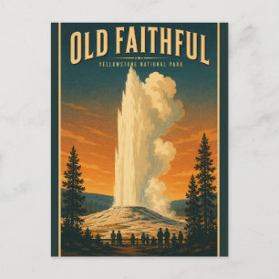 Carte Postale Vieux Old Faithful Parc national de Yellowstone 