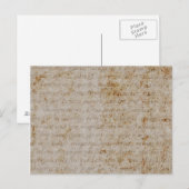 Carte Postale Vieux papier parcheminé de Français des textes (Devant / Derrière)