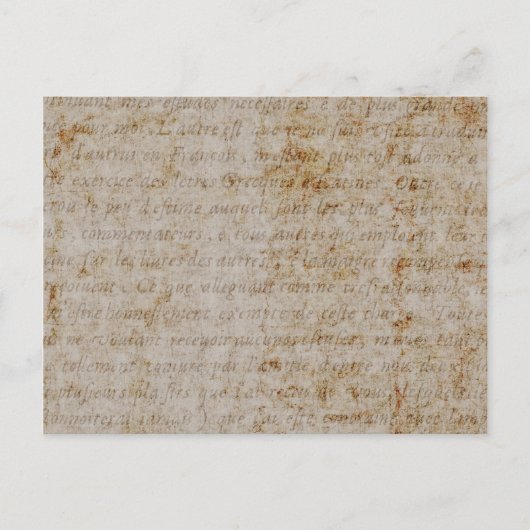 Carte Postale Vieux papier parcheminé de Français des textes (Devant)