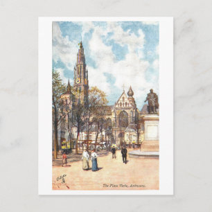 Carte Postale Vieux Place Verte, Anvers, Belgique