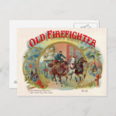 Carte postale Vieux pompier de l'ère victorienne (Devant / Derrière)