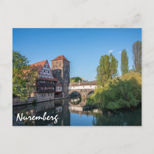 Carte Postale Vieux pont médiéval à Nuremberg, Allemagne