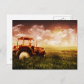 Carte Postale Vieux tracteur (Devant / Derrière)