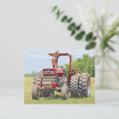 Carte Postale Vieux Tracteur À Double Roue Avec Canopée (Debout devant)