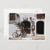 Carte Postale Vieux vélo et vitrine dans les Pouilles (Devant / Derrière)