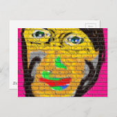 Carte Postale Vieux Visage Vélo Sage, Graffiti Art (Devant / Derrière)