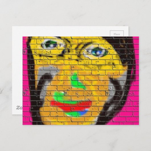 Carte Postale Vieux Visage Vélo Sage, Graffiti Art (Devant / Derrière)