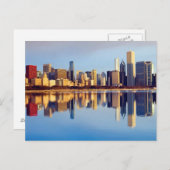 Carte Postale View of Chicago skyline with reflection (Devant / Derrière)