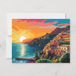 Carte Postale View of the Amalfi coast Italy