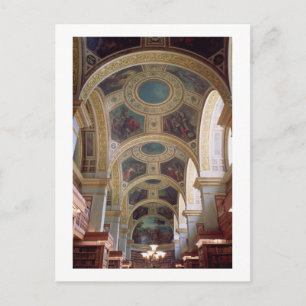 Carte Postale View of the coffered Library ceiling with gilded s