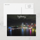 Carte Postale vif nuit de sydney (Devant / Derrière)