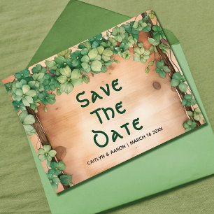 Carte Postale Vigne verte sur bois mariage irlandais de la Saint