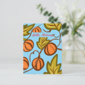 Carte Postale Vignes Citrouilles d'automne dessin manuel (Debout devant)