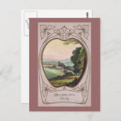 Carte Postale Vignette Art Nouveau Anniversaire (Devant / Derrière)