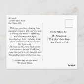 Carte Postale Vignoble aquarelle penser à vous (Dos)