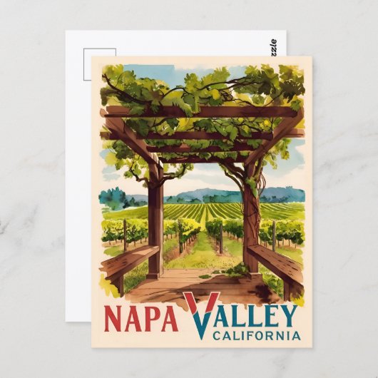 Carte Postale Vignoble de Napa Valley en Californie (Devant / Derrière)