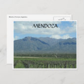 Carte Postale vignoble des Andes de Mendoza (Devant / Derrière)
