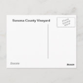 Carte Postale Vignoble du comté de Sonoma (Dos)