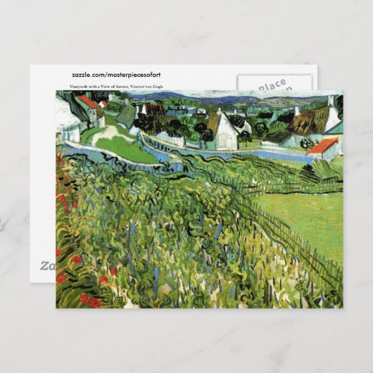 Carte Postale Vignobles avec vue sur Arles Van Gogh (Devant / Derrière)